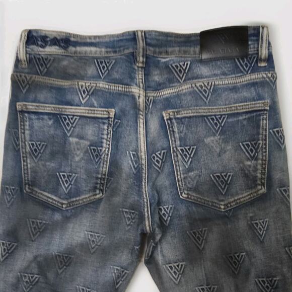 Valabasas Men's Tagged Stacked Denim Flare In Dirty Vintage Jeans Size 32 - Picture 12 of 16